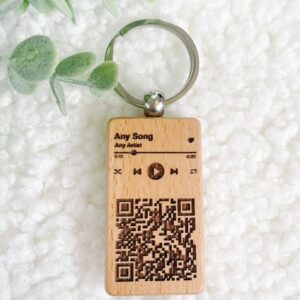 QR Code Bamboo Keyholder/Tag